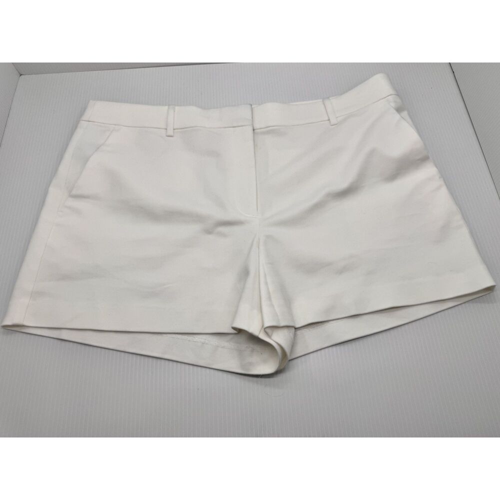 LOFT Riviera White Tailored Shorts Size 16 High Rise Stretch Summer Classic